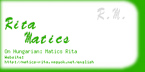rita matics business card
